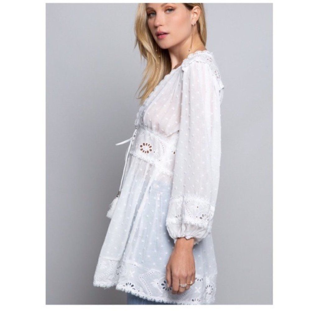 𝅺BABY  doll Tunic w/Lace Trim Detail - Picture 6 of 11